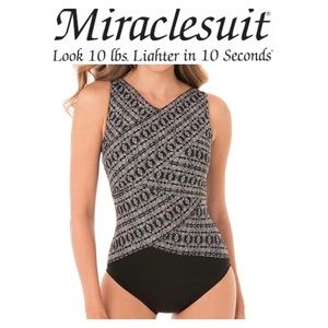 NWOT Miraclesuit Incan Silver Brio One-Piece Swimsuit